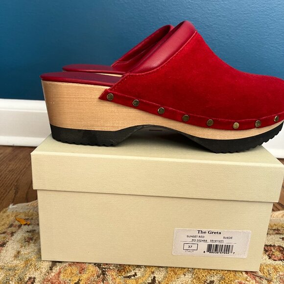 M. Gemi Red leather clogs - Picture 8 of 11